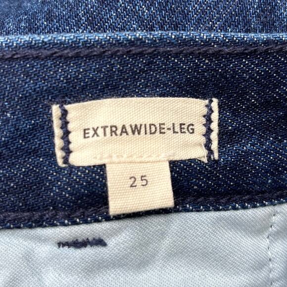 Madewell Extra Wide Leg Trouser Jeans Dark Wash Cotton Pockets Women's 25 - Picture 4 of 7